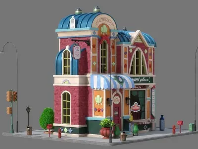 Cartoon House 09 3D model