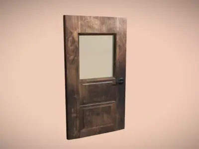 wooden door Free 3D model shop
