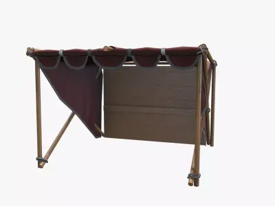 Medieval Fruit Stall V01 Low-poly 3D model