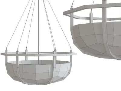 Parachute Glass Dome Chandelier low poly 3d model Low-poly 3D model