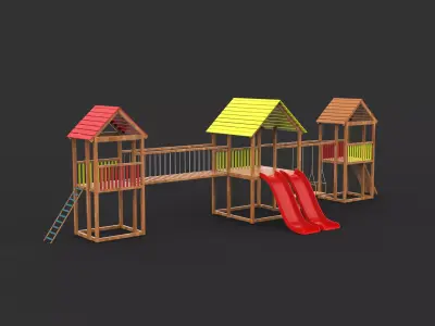 Playground Slides and Stairs 3D model