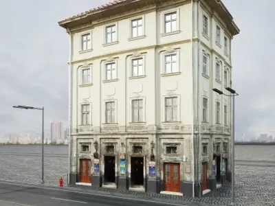 Realistic architecture houses of different specifications Low-poly 3D model