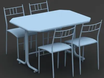 Chair and Table Set 3D model