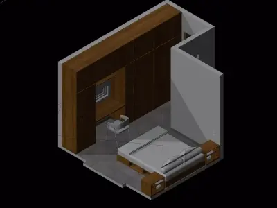 Isometric Master Bedroom 3D model