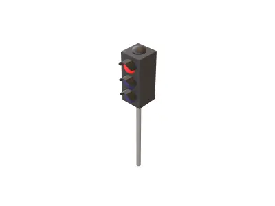 Traffic Light v1 008 Low-poly 3D model