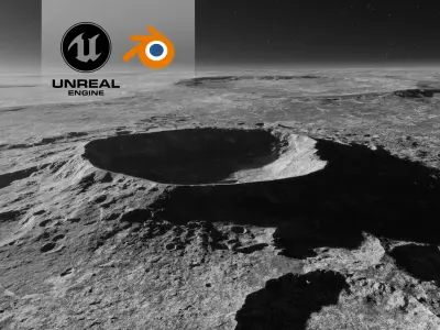 Moon Crater 1 with 8K Textures 3D model