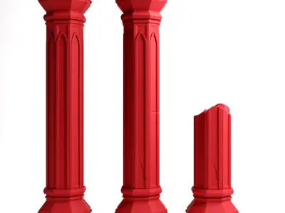 Octagonal Gothic Columns 3D print model