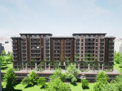 Apartment model with terrace 3D model