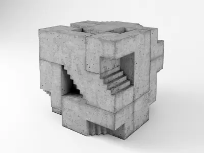 Soma Cube Puzzle architectural bauhaus Low-poly 3D model