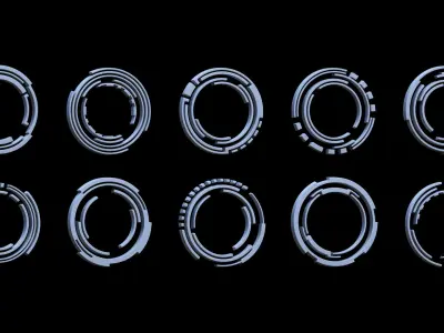 Sci-fi Hologram Base Mesh Vol 1 Low-poly 3D model