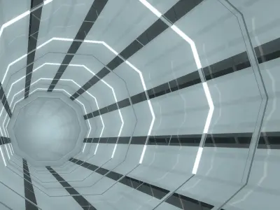 Sci Fi Tunnel Low-poly 3D model shop