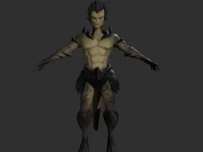 Alien and Weapon Low-poly 3D model