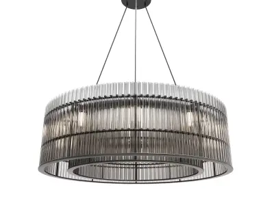Pendant lamp transparent glass black metal 3D model