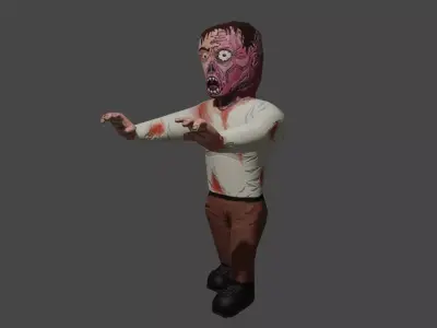Zombie Cartoon - Living Dead - Zumbi Low-poly 3D model