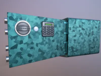 Small Security Safe Low-poly 3D model