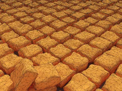 Paving old stone 3D model