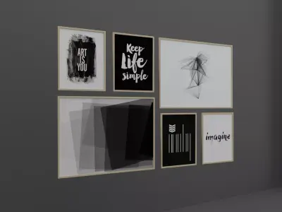 Frame Set of windows Low-poly 3D model