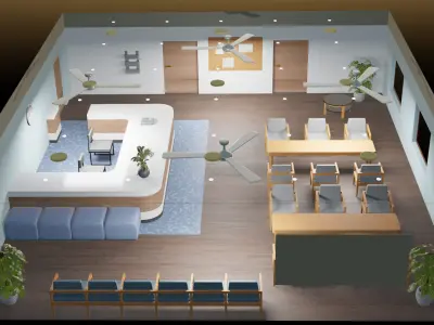 Hospital waiting room Free 3D model