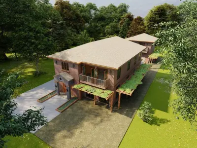 Casa Scene-villa-modern house 3D model 22