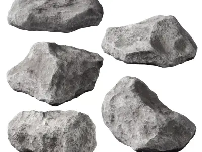 Low Poly Rocks Set 05 3D model