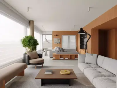 Industrial Living Interior scene 3D model