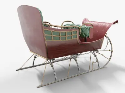 Santa Claus Sleigh  Low-poly 3D model