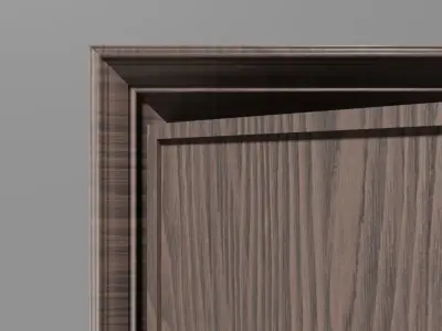 Classic interior door with frames Low-poly 3D model