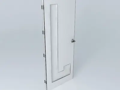 Letter "L", 3D door, very detail with glass, lock and hinger. Free 3D model