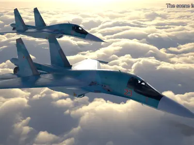  Sukhoi SU-34 Fighter Jet Rigged 