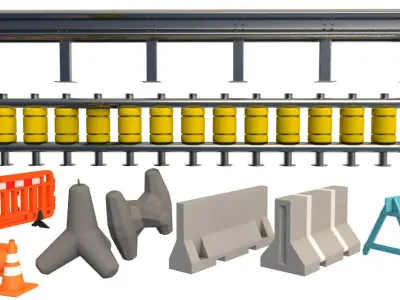 Road Barriers Collection 3D model