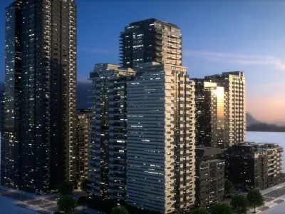 City Block Collection B Ver2 3D Model Pack