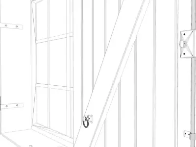 Complete French window Free 3D model