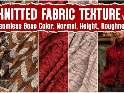 Knitted Fabric VOL02 4K Seamless PNG PBR Textures Texture