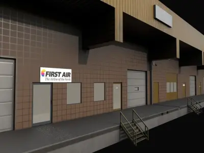 3D Building low poly Low-poly 3D model