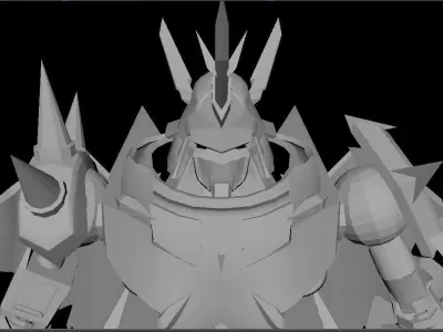 Omegamon X armor with spikes 3D model