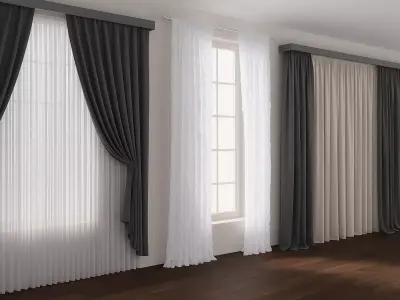 Curtain set - 17 3D models Free 3D model