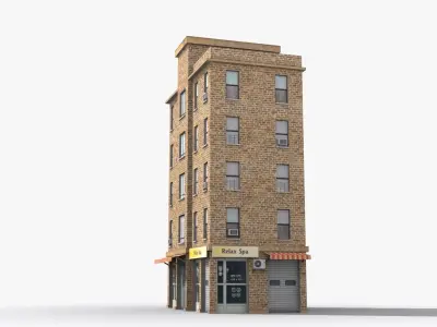 Apartment Building x7 Low-poly 3D model