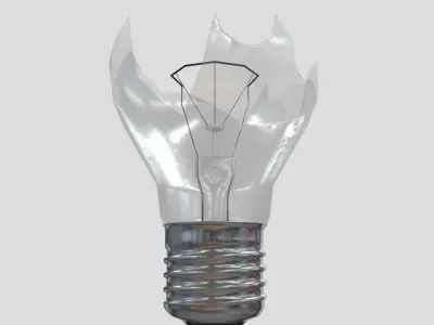Light Bulb Broken Low-poly 3D model