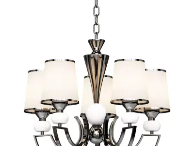 Belinda pendant chandelier in white and gray color 3D model