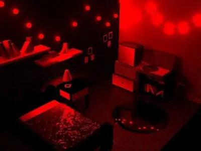 Small room with Red Light 3D model
