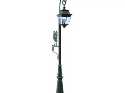 Low Poly Vintage Street Lamp Post  PBR Game Ready  Low-poly 3D model