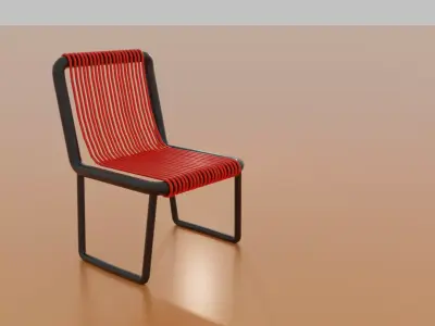 Metalic Line Chair Low-poly 3D model