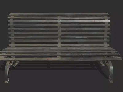 Bench 07 Low Poly PBR Realistic Low-poly 3D model