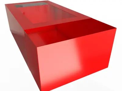 Red Cakebox Low-poly 3D model