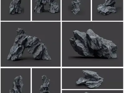 Rock Collection 007 3D Model Pack