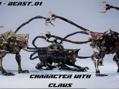 SciFi Beast01 Ghoul Low-poly 3D model