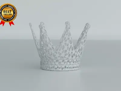 Decorative Wireframe Crown Print Model 3D print model