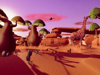 Cartoon Style African Themed Pack Unity URP Low-poly 3D model