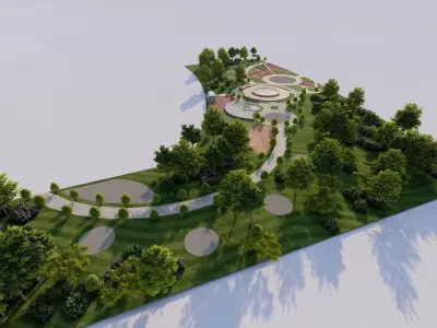 park-public park-Private Park Landscape 3D model