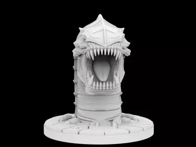 Monstrous Sandworm Statue 3d Print Model 3D print model